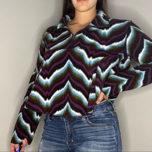 Urban Outfitters Psychedelic Festival Boho Fleece Pullover Zip Jacket Medium